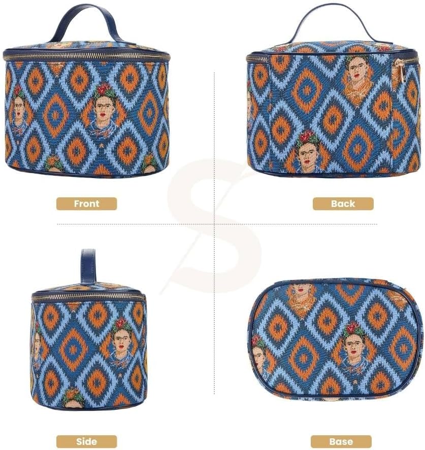Signare Tapestry Toiletry Bag Makeup Organizer bag for Women with Mexican Folk Art Design