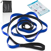 Stretching Strap with Loops, Leg Stretch Bands for Exercise, Yoga Strap for Physical Therapy, Fascia Stretcher Belt