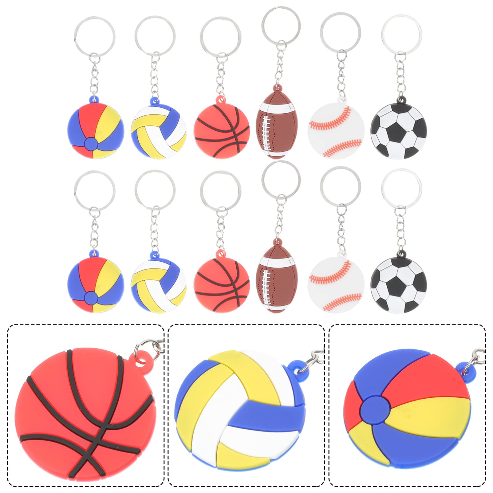 Toddmomy Llavero Cadenas Llaves para Fútbol Americano Fútbol para Encantos De Baloncesto Favores De Fiesta Deportiva Llave En Forma De Bola Aleación
