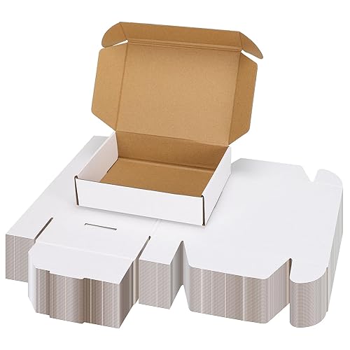PHAREGE 8x6x2 Inch Shipping Boxes 50 Pack White, Tab Lock Tuck Top Mailer Boxes for Packaging Small Business, Cardboard Gift Boxes for Wrapping Mailing Present - 8x6x2 inch 50 Pack - White
