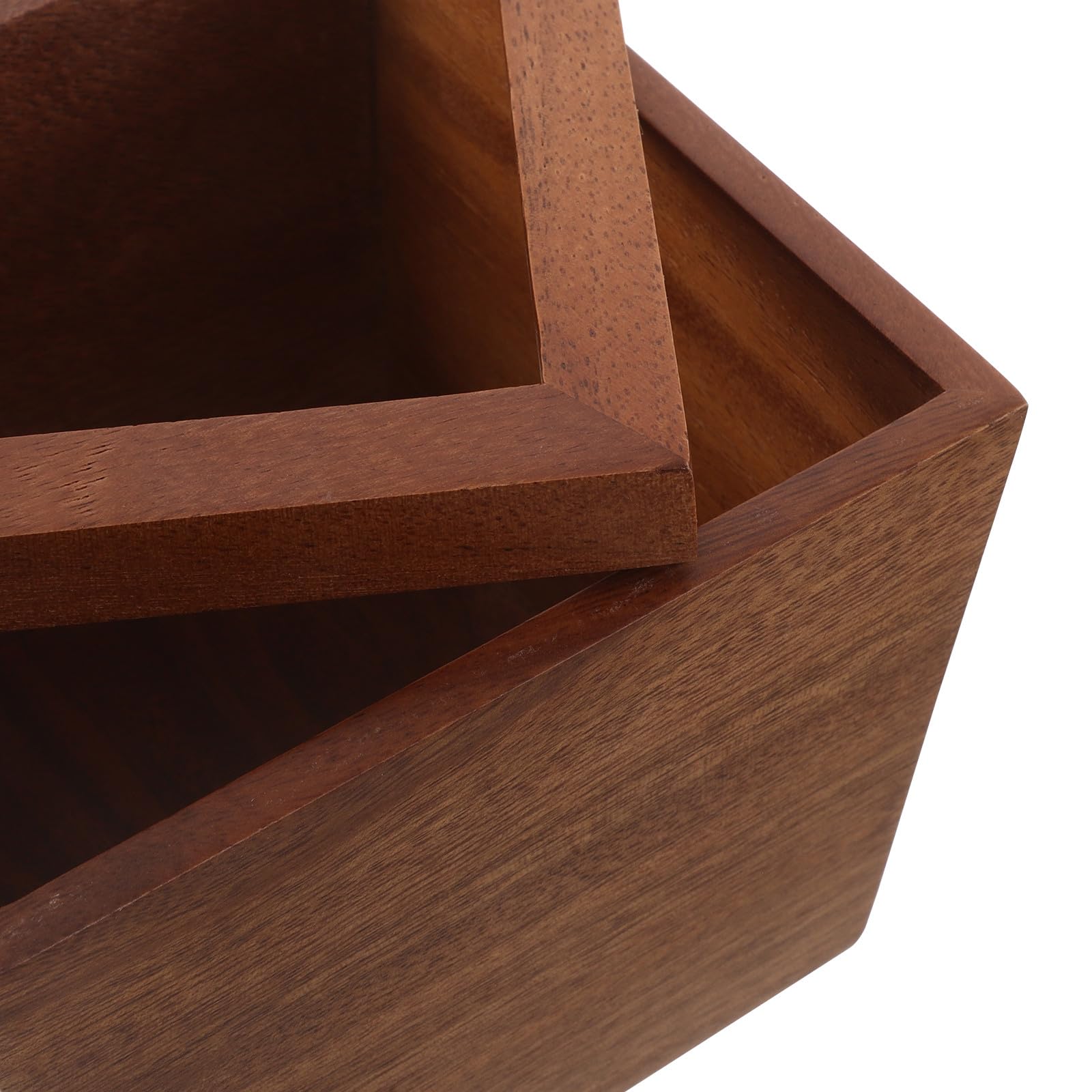Lurrose Piccolo cestino da scrivania in legno con anello di pressione: mini cestino per rifiuti da scrivania, pattumiera per bagno, mobiletto e comodino del dormitorio
