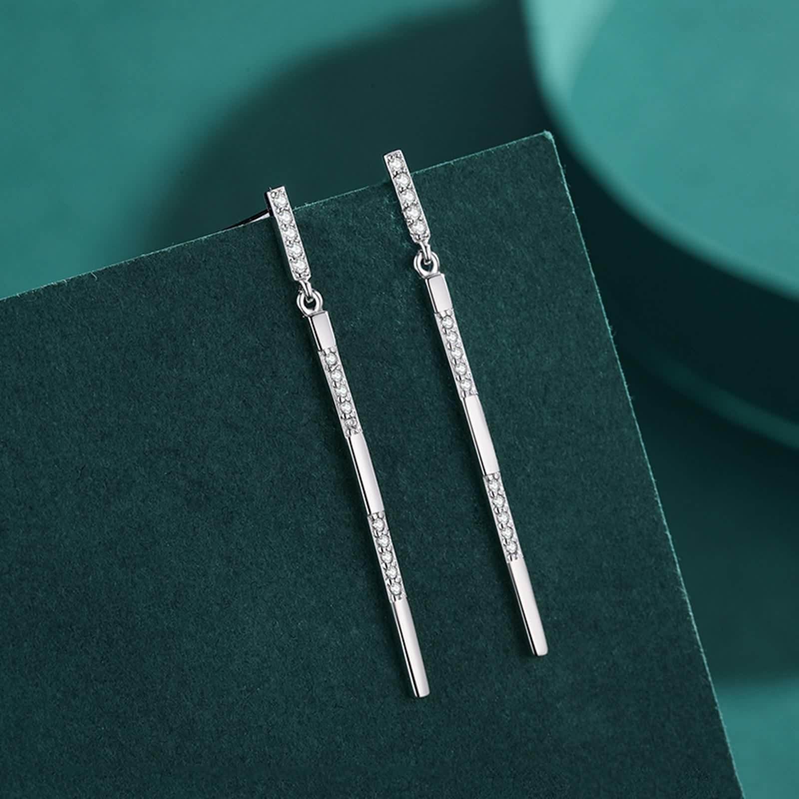 Ohrringe Zirkonia Stecker, Ohrringe Hochzeit Braut Sterlingsilber Damen Schmuck für Valentinstag