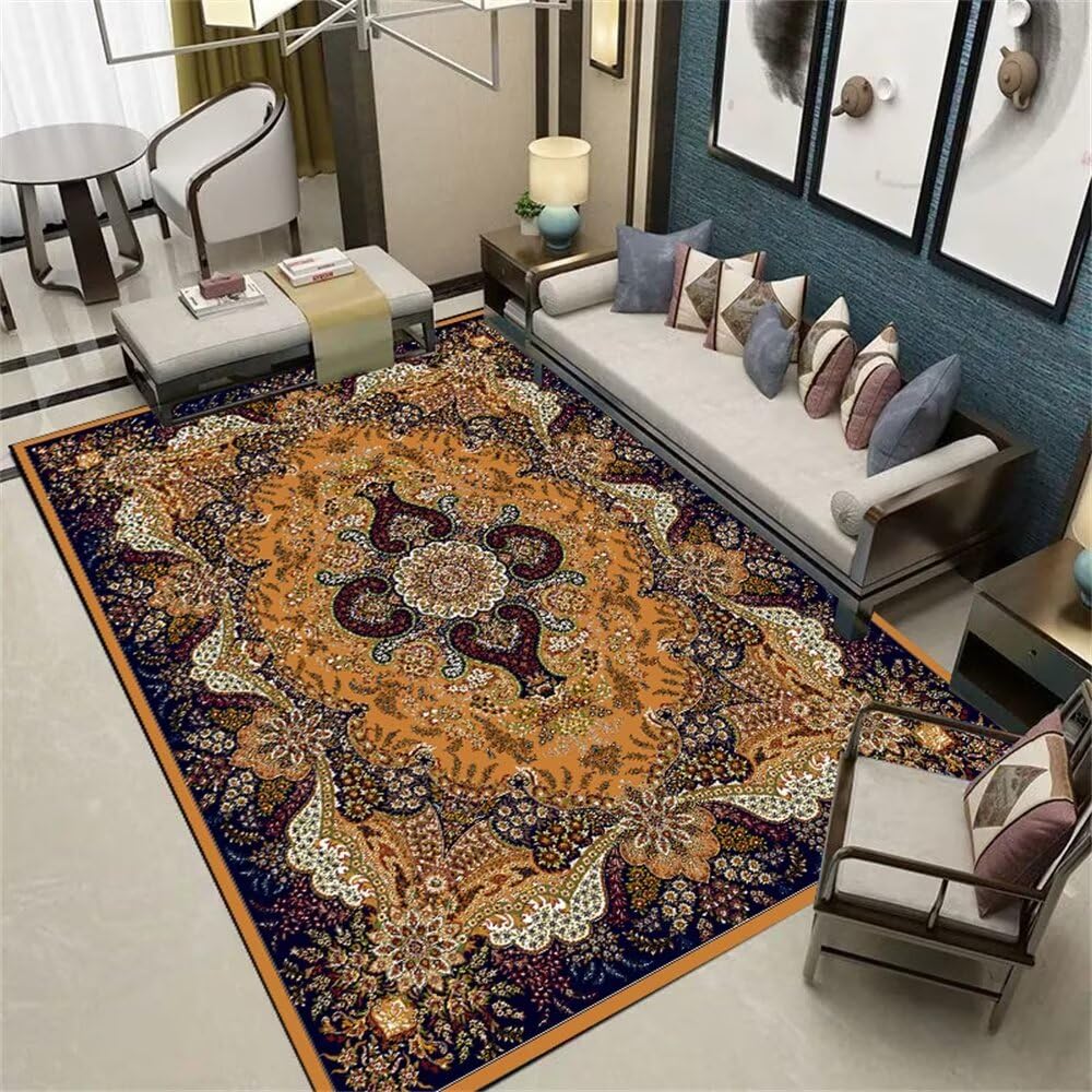 Tapis chambre garçon facile à entretenir pour grand motif jaune