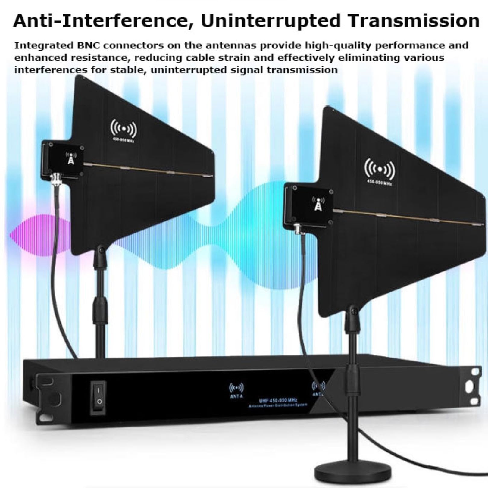 System Dystrybucji Mocy Anteny Uhf, Aktywne Anteny Kierunkowe 450-950 Mhz, Wzmacniacz Sygnału Mikrofonu Bezprzewodowego Z 2 Antenami, Do Użytku Na Wesela