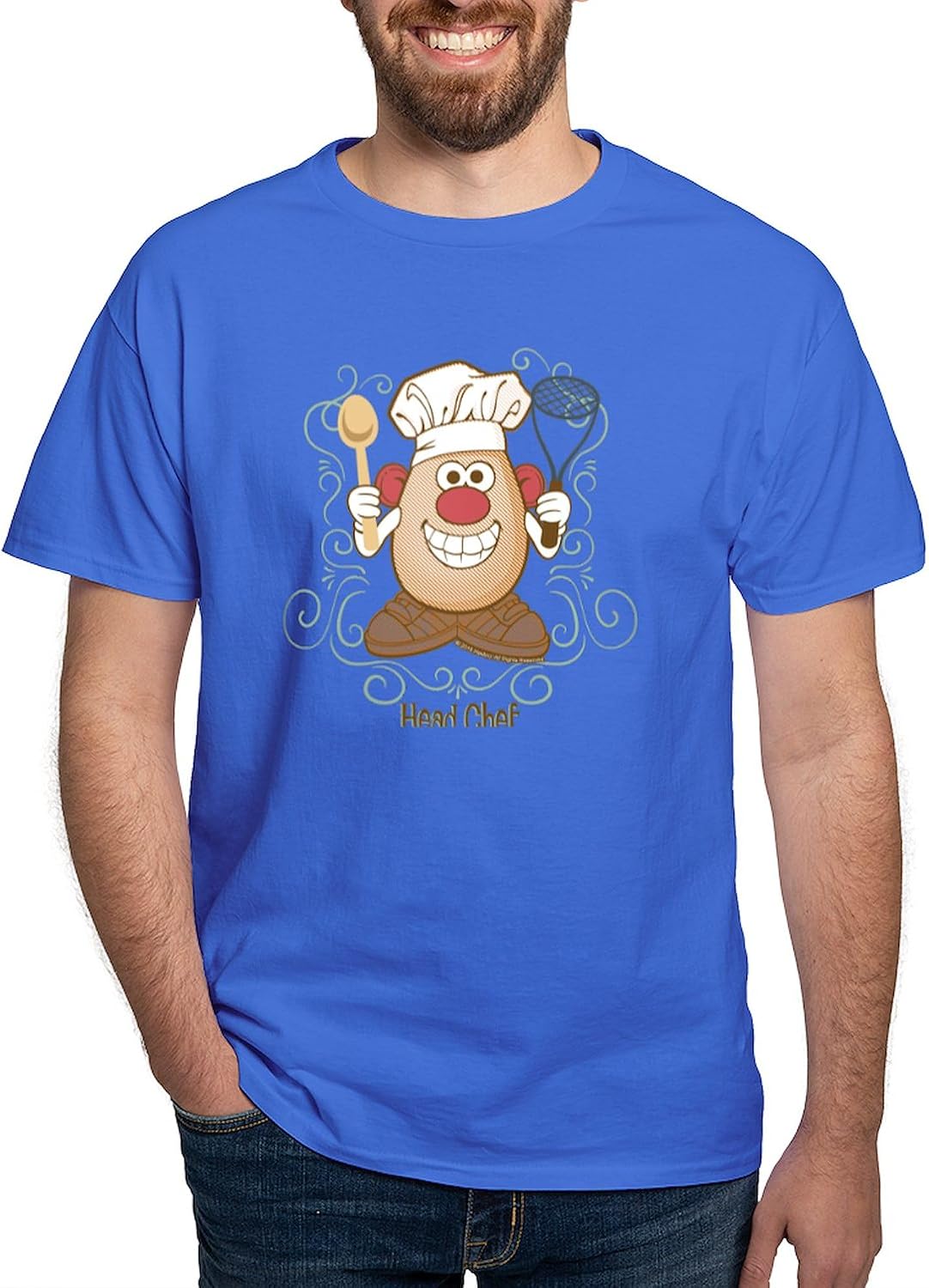 CafePress Mr. Potato Head Chef Dark T Shirt Men's 100% Cotton, Classic Graphic White T-Shirt