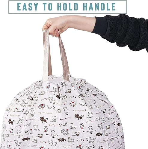 Miniatura 10 de Sanlykate Bolsa de lavandería extra grande con cierre de cordón y asa, 28 x 40 pulgadas, bolsa de ropa sucia de viaje resistente para lavandería y