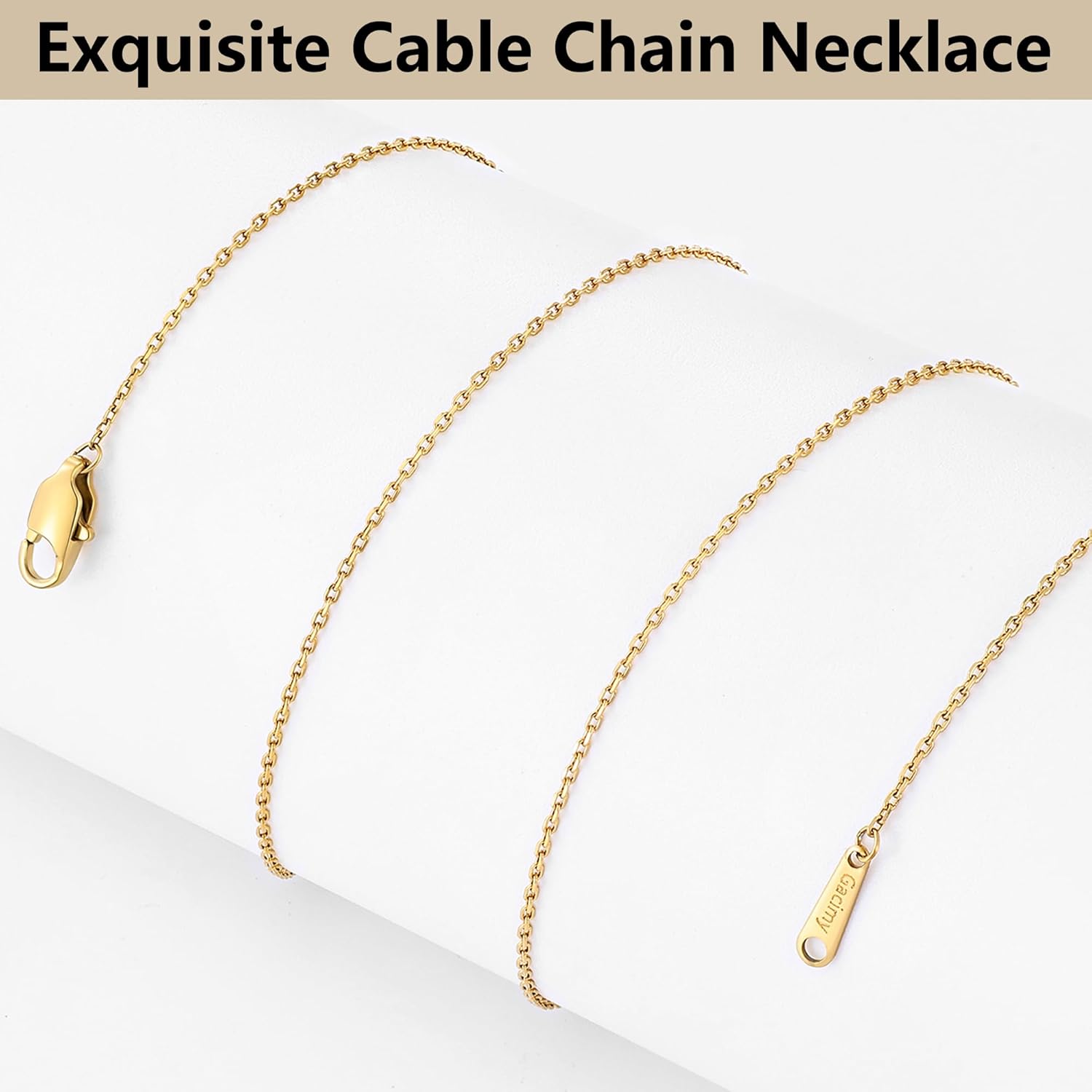 Gacimy Chain Necklace for Women, 14K Gold Plated/Silver Tone Cable Chain for Women, 1.1/1.3mm Thin Dainty Necklace Chains 16-24 Inch - Image 5