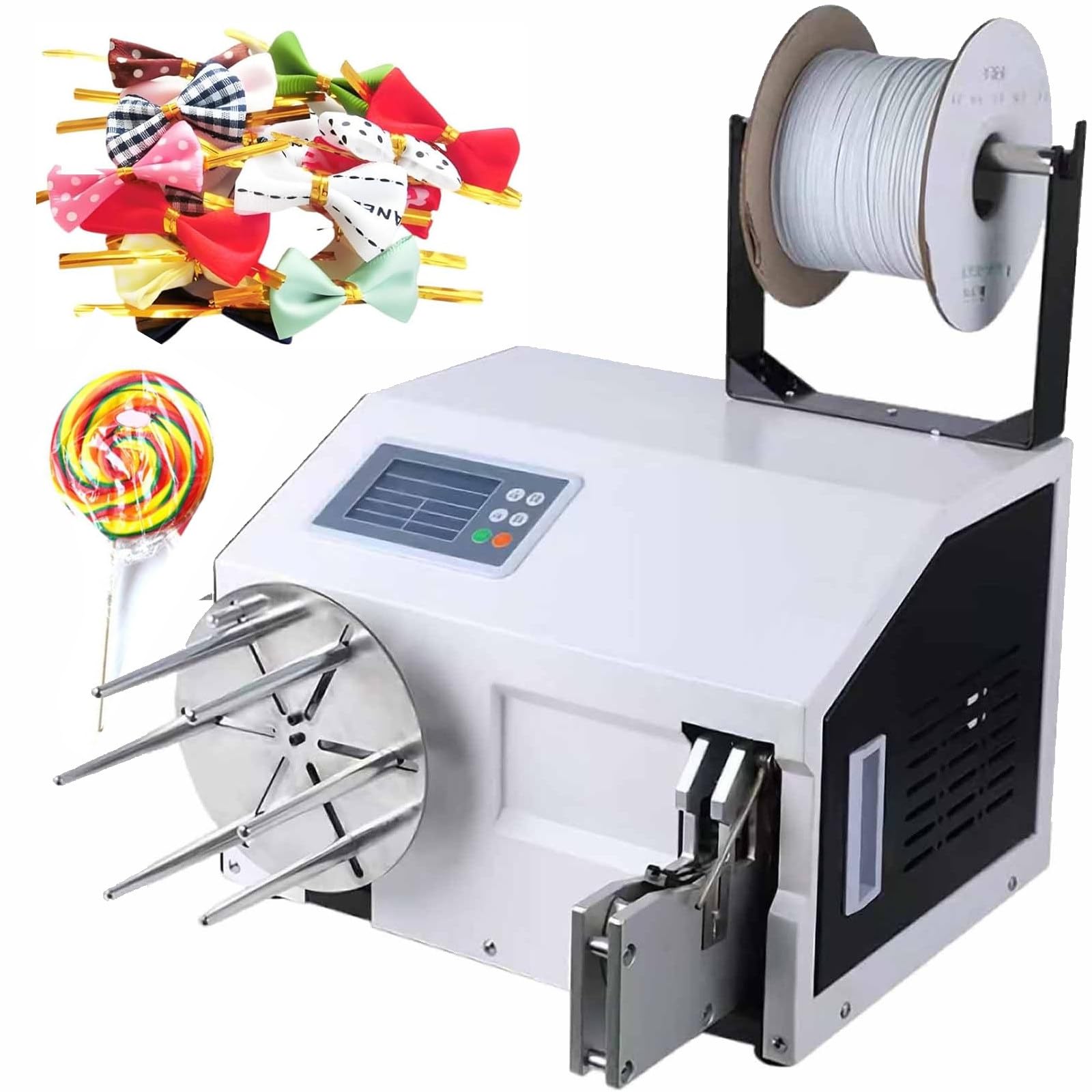YXZYFPP Automatic Twist Tie Machine for Bundling, Wire Sealing Equipment for Supermarkets, Digital Screen Cable Tying Tool, Ideals for Toys and Bread Sealing (Withwinding)