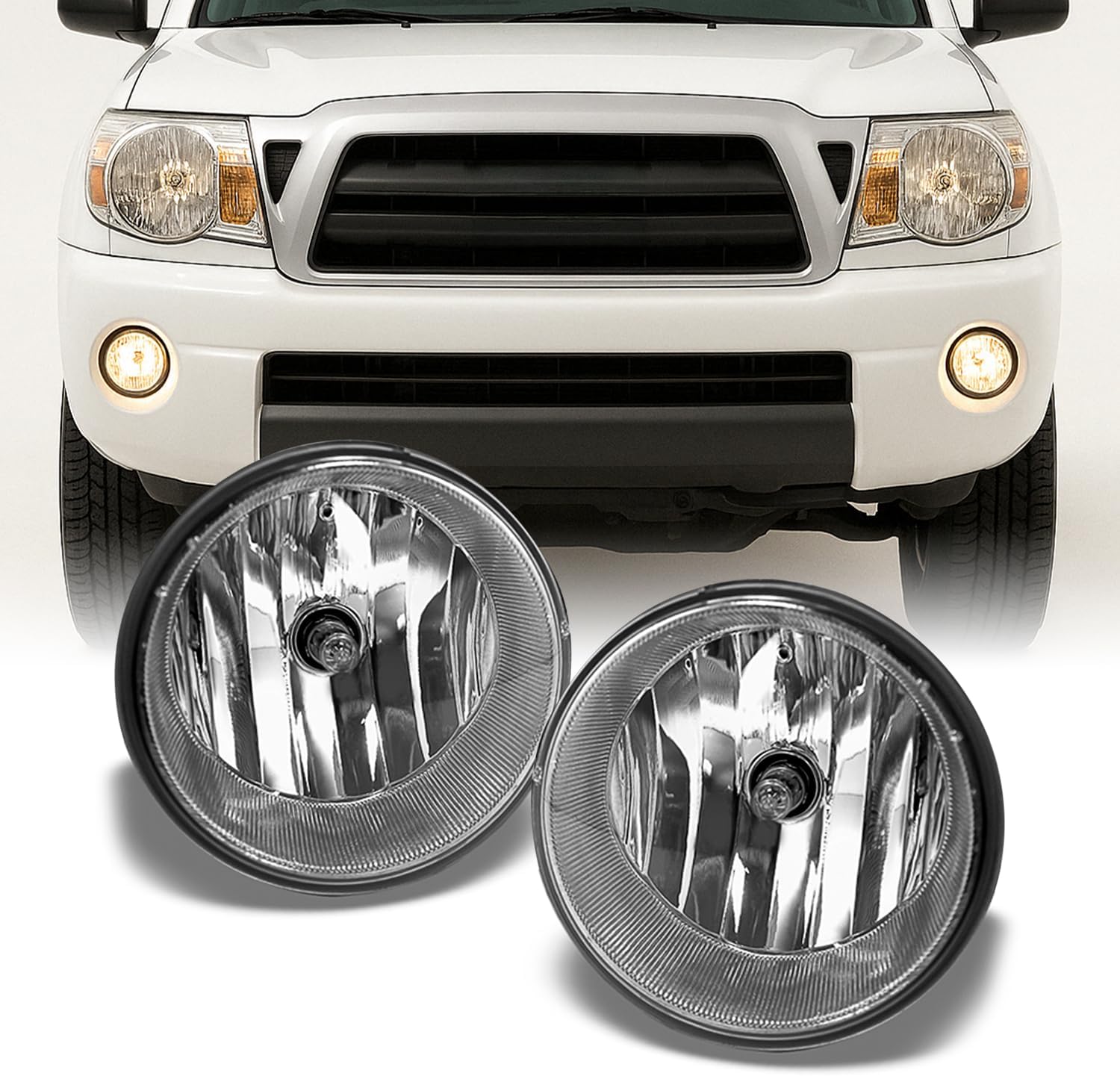 AKKON - For 05-11 Toyota Tacoma Pickup Bumper Smoke Fog Lights Driving Lamps w/Bulbs + Wiring Harness + Switch