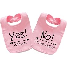 YSCULBUTOL Baby Twins Bibs Yes We Are Twins Newborn Baby Cute Unisex Bibs Infant Twin Outfits