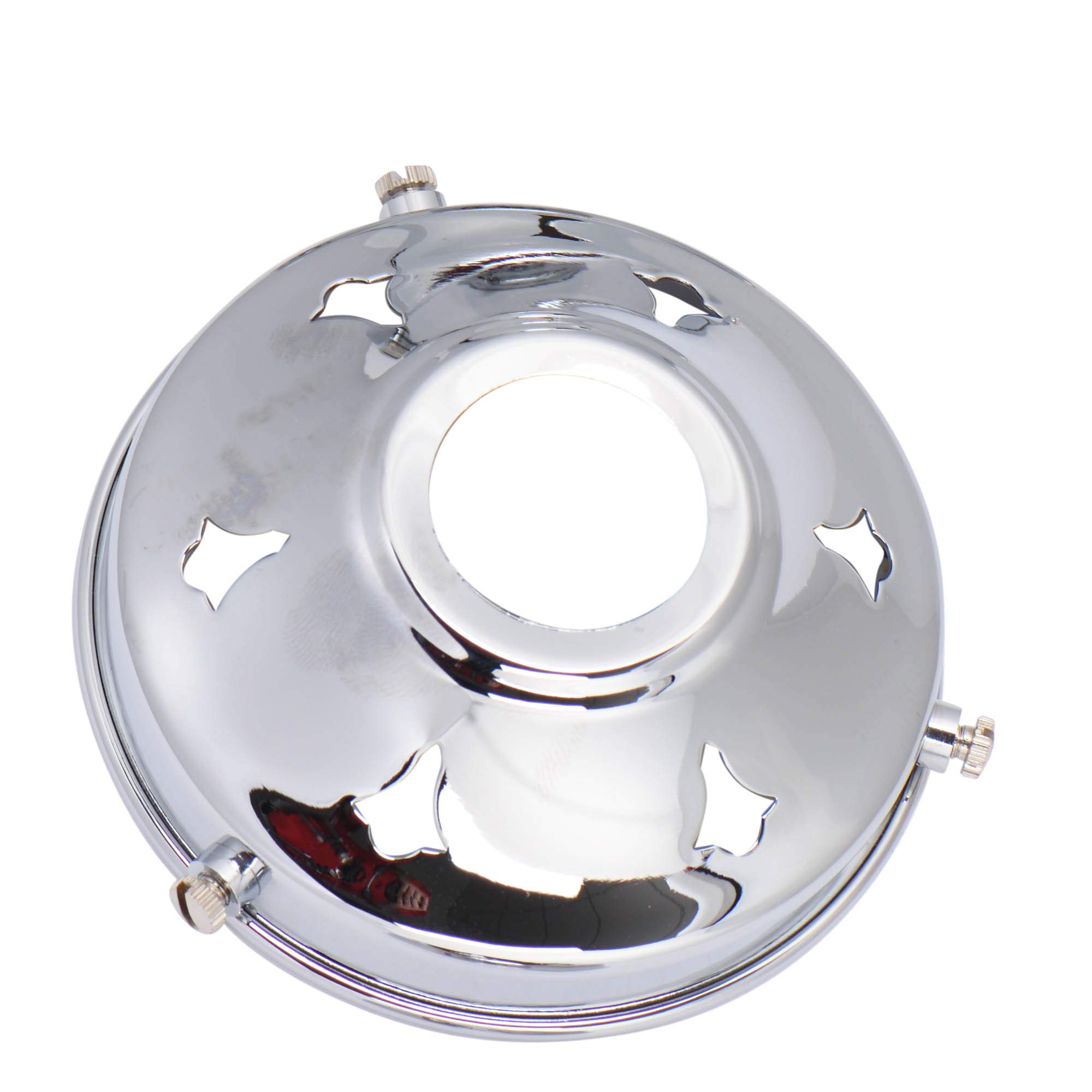 Elektek 3.25" Chrome Glass Lamp Shade Gallery Fitting For B22 Shade Ring Bulb Holders 3.25 Inch Chrome