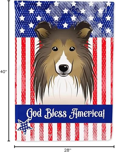 Vista 71 de Caroline's Treasures BB2171GF American Flag and Border Collie Garden Flag Mailbox Flag Decorative Yard Flag Banner Outside Patio Artwork Yard Flower