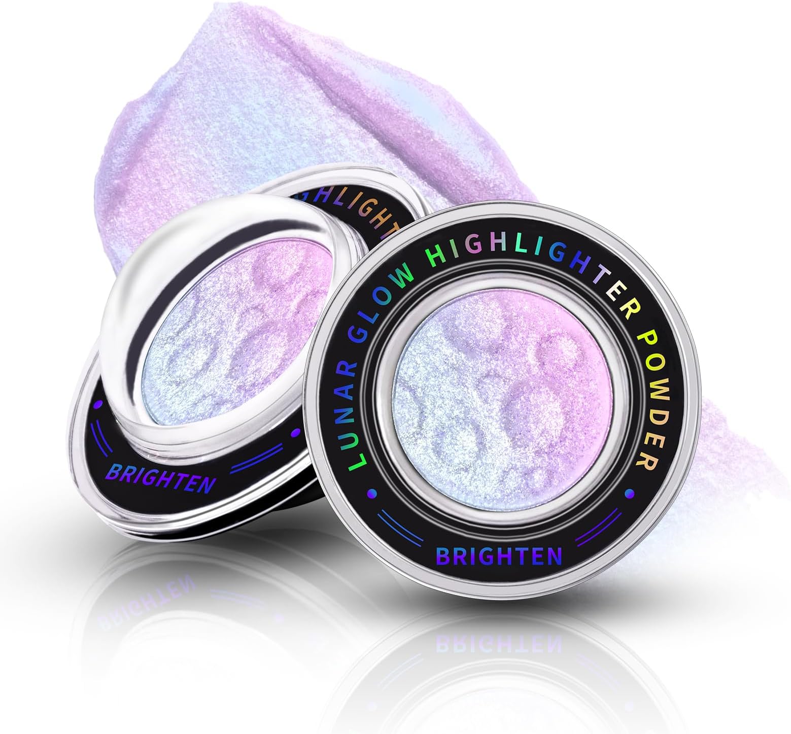 Chameleon Face Highlighter Palette, Multichrome Glitter Shimmer Highlighter Makeup, Holographic Sparkle Color Shifting Inner Corner Eye Highlighter Illuminator, Silky Creamy Mineral Eyeshadow2