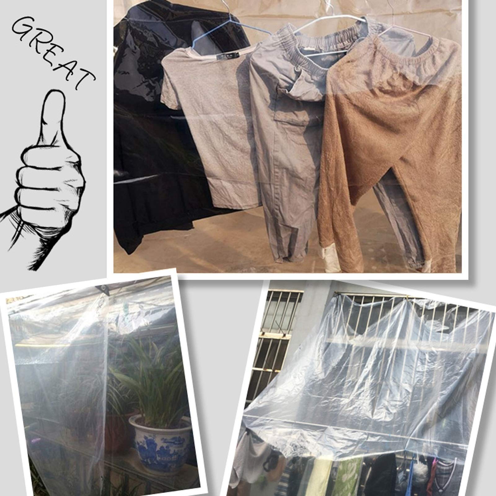 Láminas de plástico de polietileno para jardín, material de bricolaje, cubierta impermeable transparente, lona, escarcha e insectos, protección de aves para plantas, para acampar, pescar, jardinería