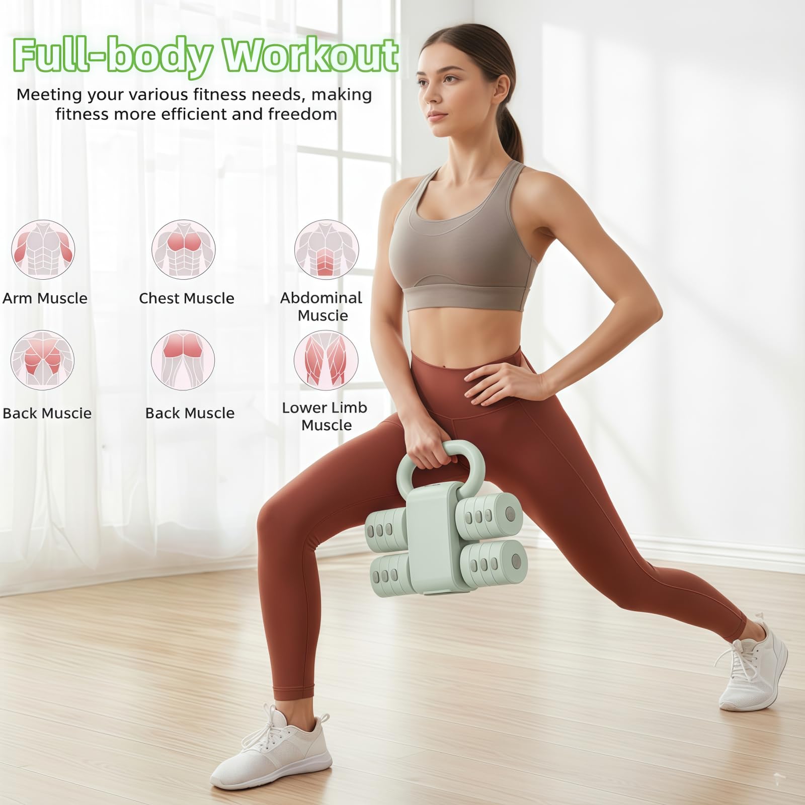 Juego de mancuernas rusas ajustables, 2 en 1, para deportes, de 2 kg, 3 kg, 4 kg y 5 kg, para mujeres y hombres, ideal para entrenamiento de fuerza en casa