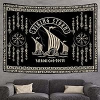 Vista 10 de F-FUN SOUL Tapiz de los vikingos nórdicos, franela suave, 40 x 30 pulgadas, nudo triskele vikingo, runa celta, tapiz de mitología estética