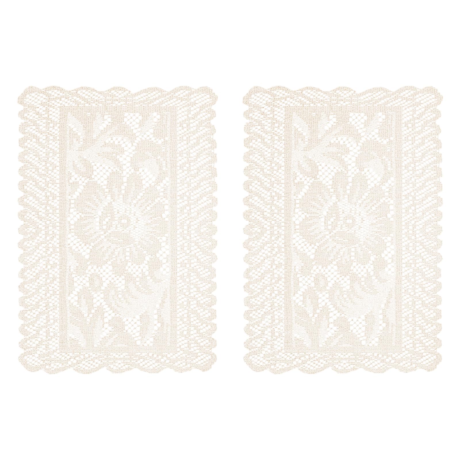 Jazuaiao 2Pieces Decorative Lace Table Runners Embroidery for Countertop and Consoles Table Home Decoration Lace Tablecloth
