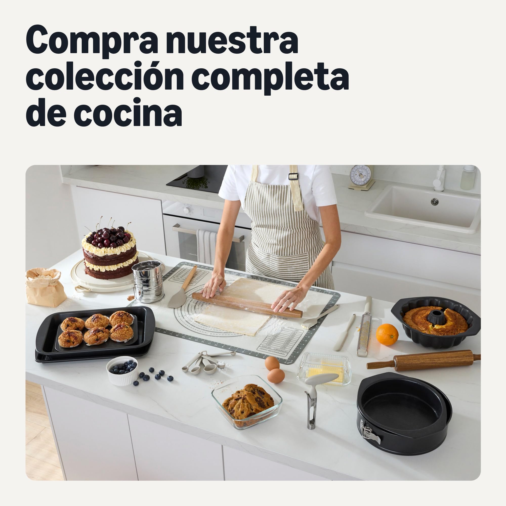 Amazon Basics Fuentes de Cristal para Hornear con Tapas sin BPA, Juego de 6 Piezas, Vidrio de Borosilicato, Aptas para Lavavajillas y Horno, Gris Lino