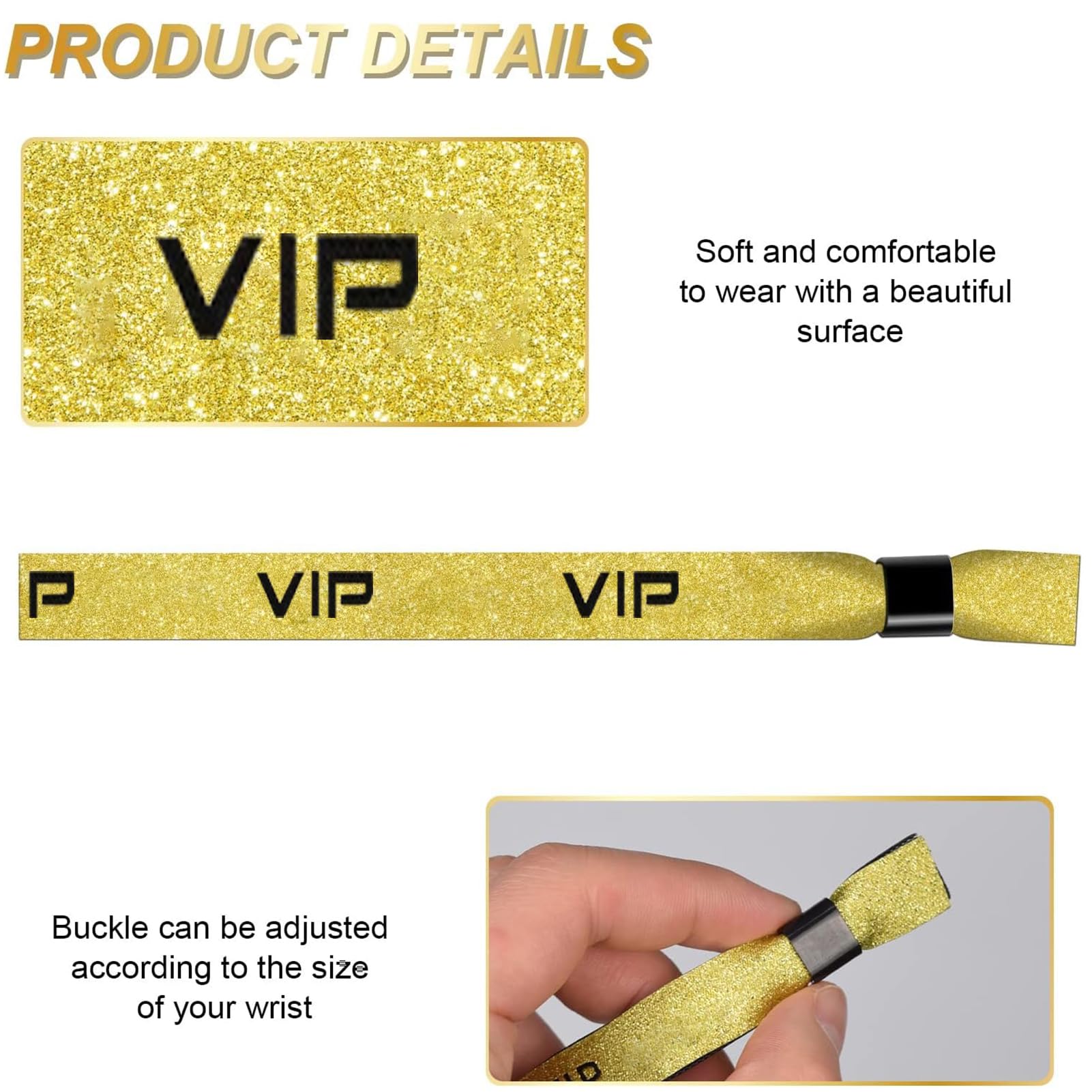70 PCS Braccialetti VIP in Tessuto,Cinturini da Polso VIP d'Ingresso,Fasce VIP per Eventi,Festival Braccialetti,VIP Braccialetti Ingress Braccialetti Identificativi per Concerti Attività Feste