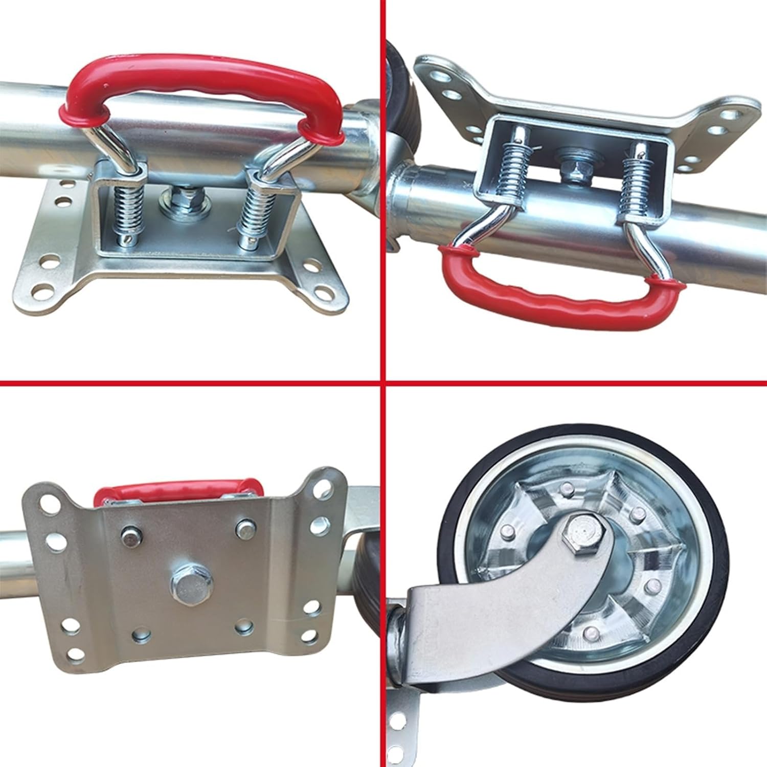 Heavy-Duty Bolt-On Swivel Jack - Swivel Trailer Jockey Wheel, Robust Boat Trailer Jockey Wheel with 20 cm Wheels, 25.4 cm, 750 kg Telescopic for motorhomes, Yachts(