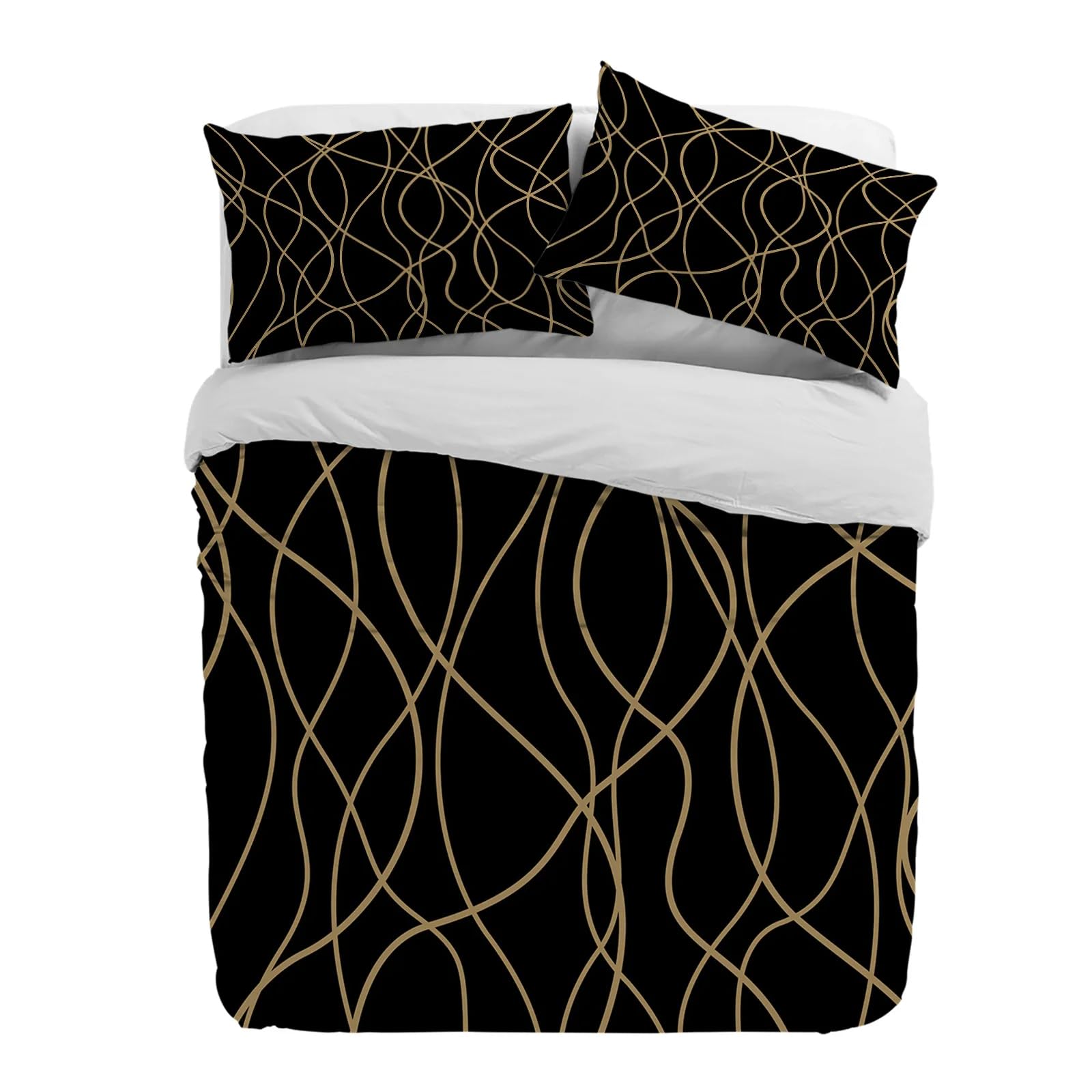 Housse de couette noire fermeture éclair linge de lit microfibe
