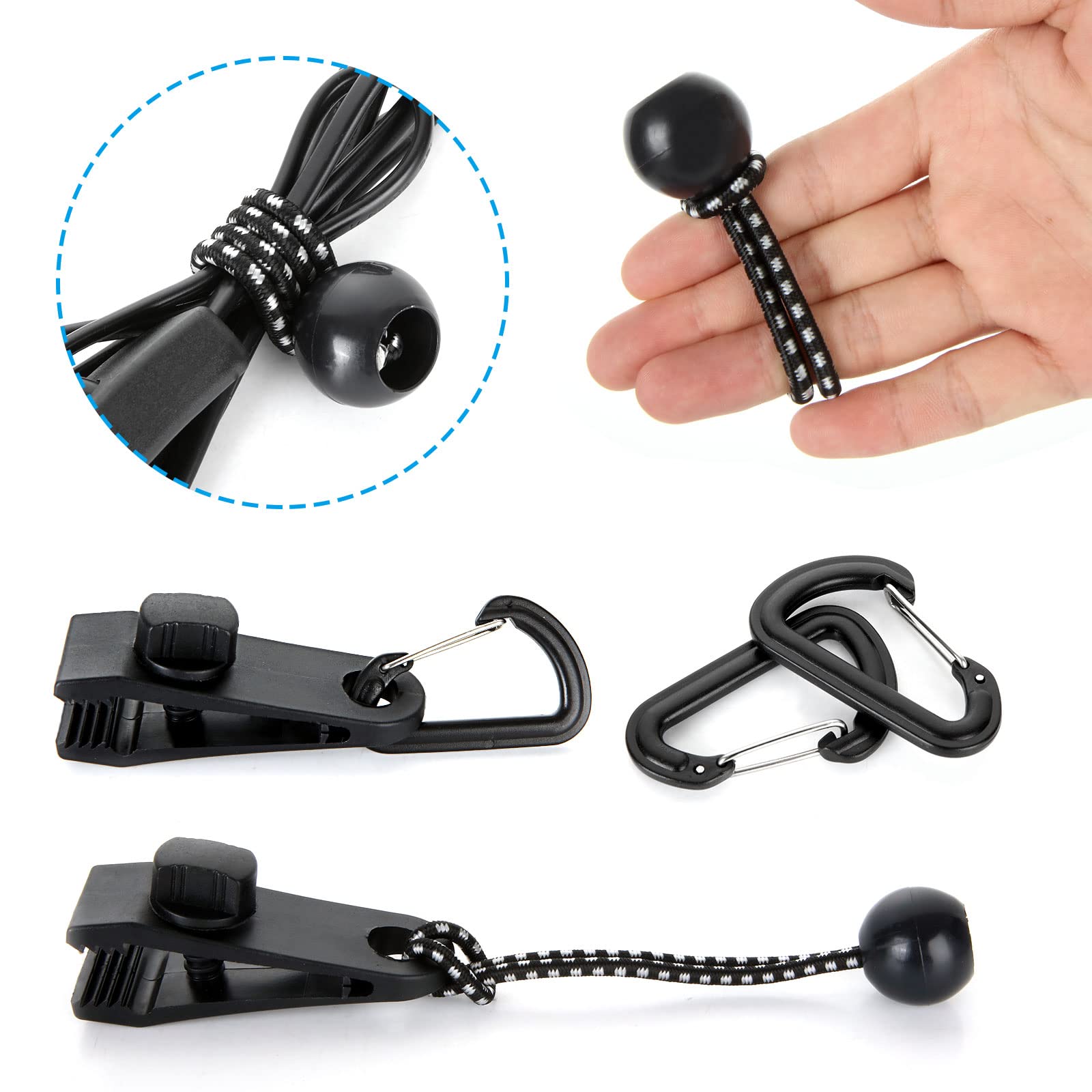 Set 20 Tenditore Telone Sfera Expander Imbracatura Serraggio Gomma - Foto 11