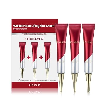 ISA KNOX Wrinkle Focus Lifting Cream Gift Set Pack of 3 - Advanced Peptide Cream for Face, Eyes & Neck - Firming & Lifting Moisturizer for Fine Lines & Elasticity - Korean Skin Care