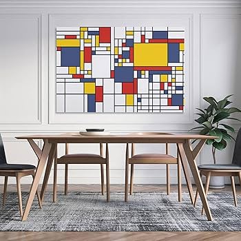 Amazon.co.jp: ピート・モンドリアン偉大な抽象画家たち絵画（赤・黄