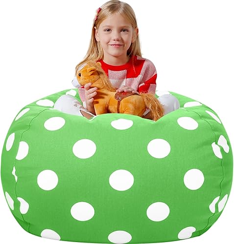 Miniatura 50 de Aubliss Almacenamiento de animales de peluche, funda para puf de terciopelo, grande de 32 pulgadas, ultra suave, organizador de almacenamiento de