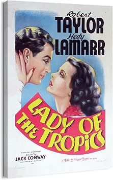 Canvas Print Wall Art - Vintage Movie Poster for The 1939 Film Lady of The Tropics - 12x18 inches