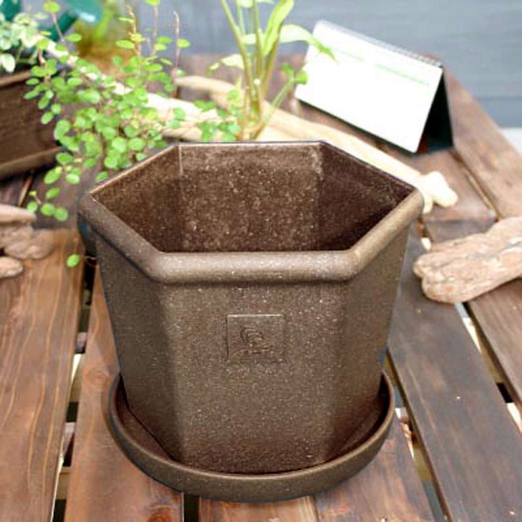 エコポット/植木鉢 六角型 280 グレー 『アーブル(Hachiman gardens