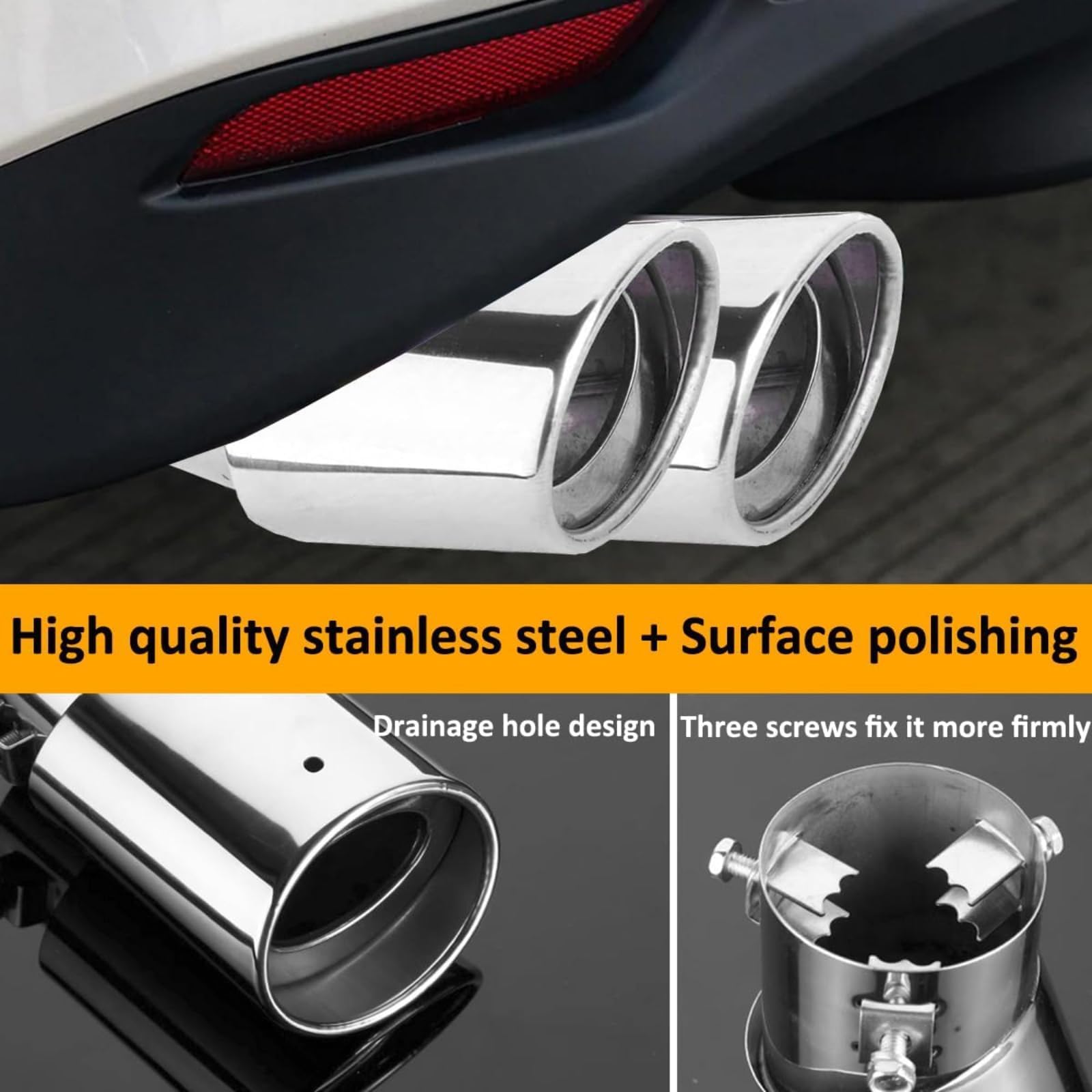 Terminale Scarico Auto, per Suzuki S-Cross 2022 2023 Scarico Doppio silenziatore Posteriore Curvo Acciaio Inossidabile Regolabile inclinata Tubo