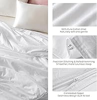 Vista 5 de THXSILK Edredón de seda de morera para todas las estaciones, 100% grado 7A, ropa de cama de seda larga natural, carcasa de algodón puro (blanco)