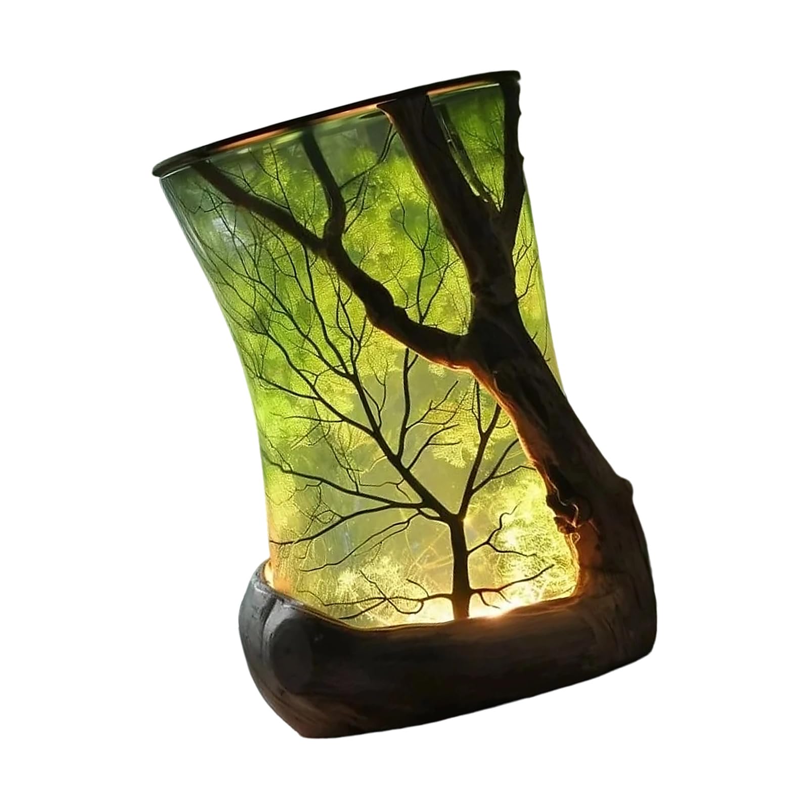 Enchanting Forests Theme Resin Table Lamp with Soft Warm Light Magical Tree Pattern Nightlight for Bedroom Home Decors Enchanting Forests Nature-Inspired Lamp Fantasy Home Decors Desk Light Mystical