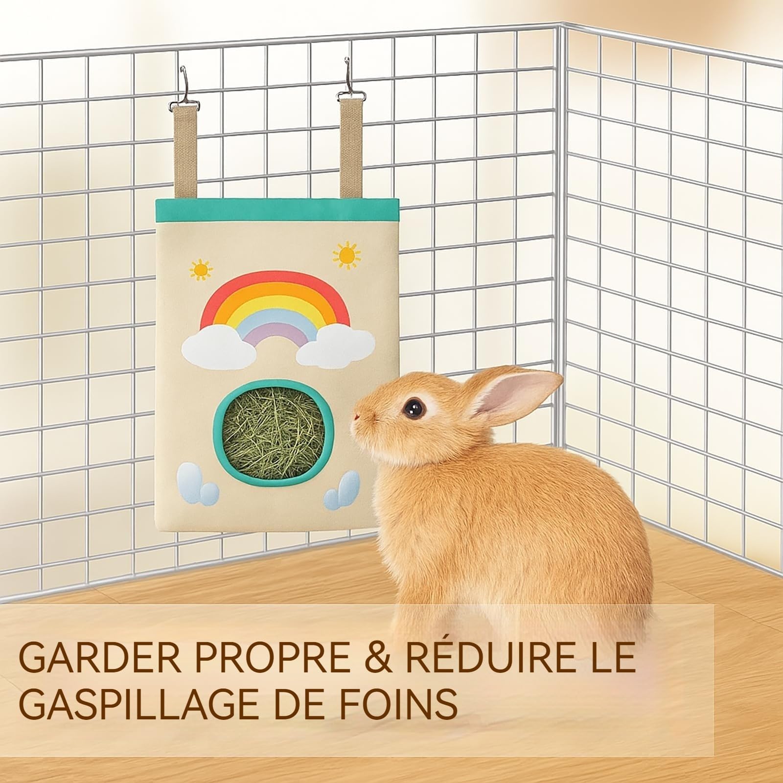 Mangeoire à Foin de Lapin Suspendu pour Hamster Chinchillas