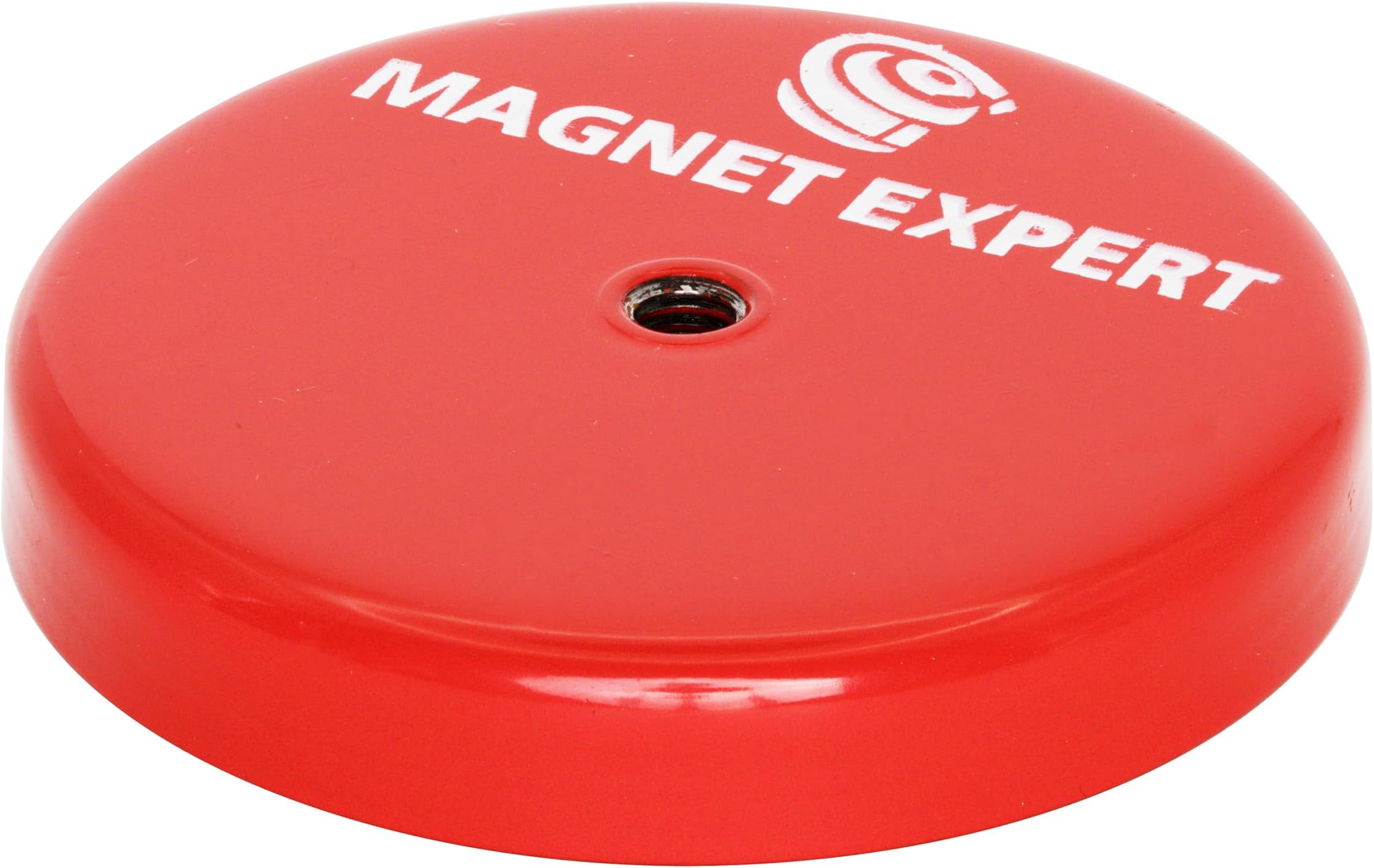 Ferrite Limpet Pot Magnet c/w M6 threaded hole for Semi-Permanent Applications - 66mm dia x 11mm thick - 25kg Pull