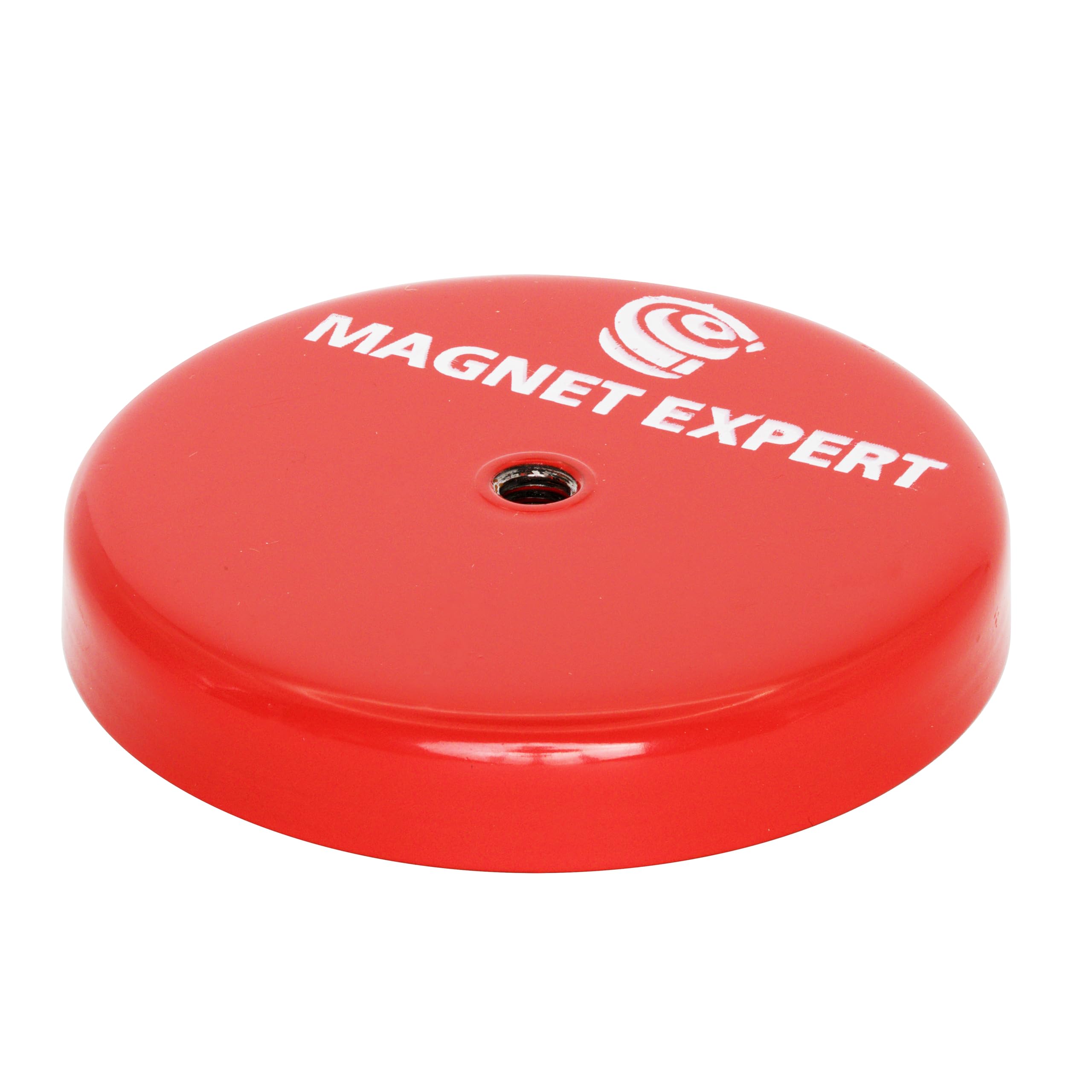 Ferrite Limpet Pot Magnet c/w M6 threaded hole for Semi-Permanent Applications - 66mm dia x 11mm thick - 25kg Pull