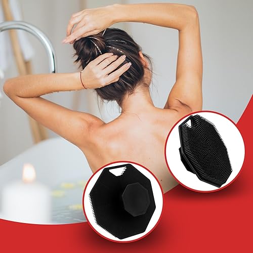 Miniatura 6 de LEILA Depurador corporal de silicona para el cuerpo, esponja de lufa, exfoliante corporal para uso en ducha y ducha, cepillo de silicona para
