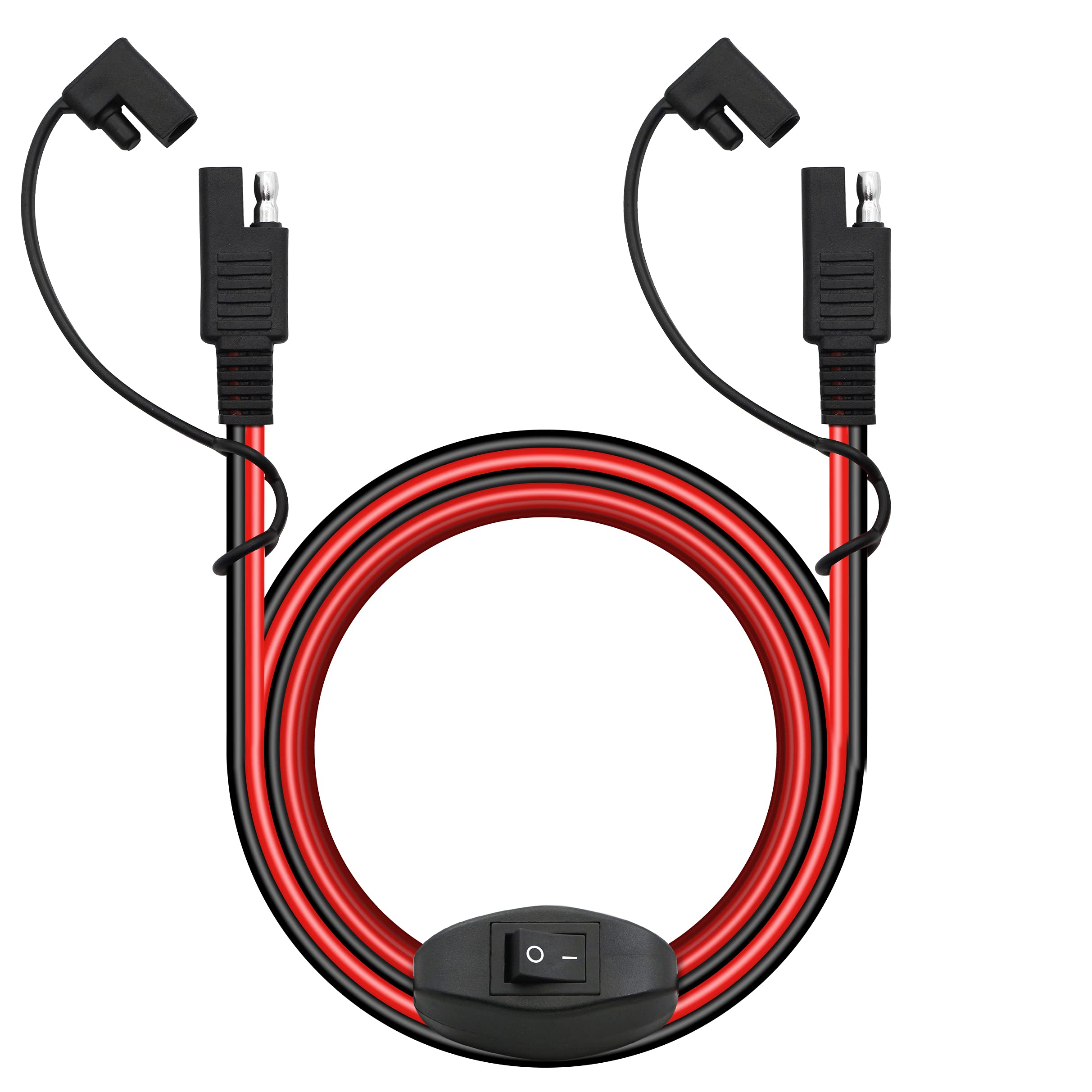 Adapter szybkiego zwalniania YACSEJAO 12 V SAE do SAE 16 AWG SAE do SAE z szybkim odłączaniem i włącznikiem szybkiego odłączania (6,6 FT/2M)