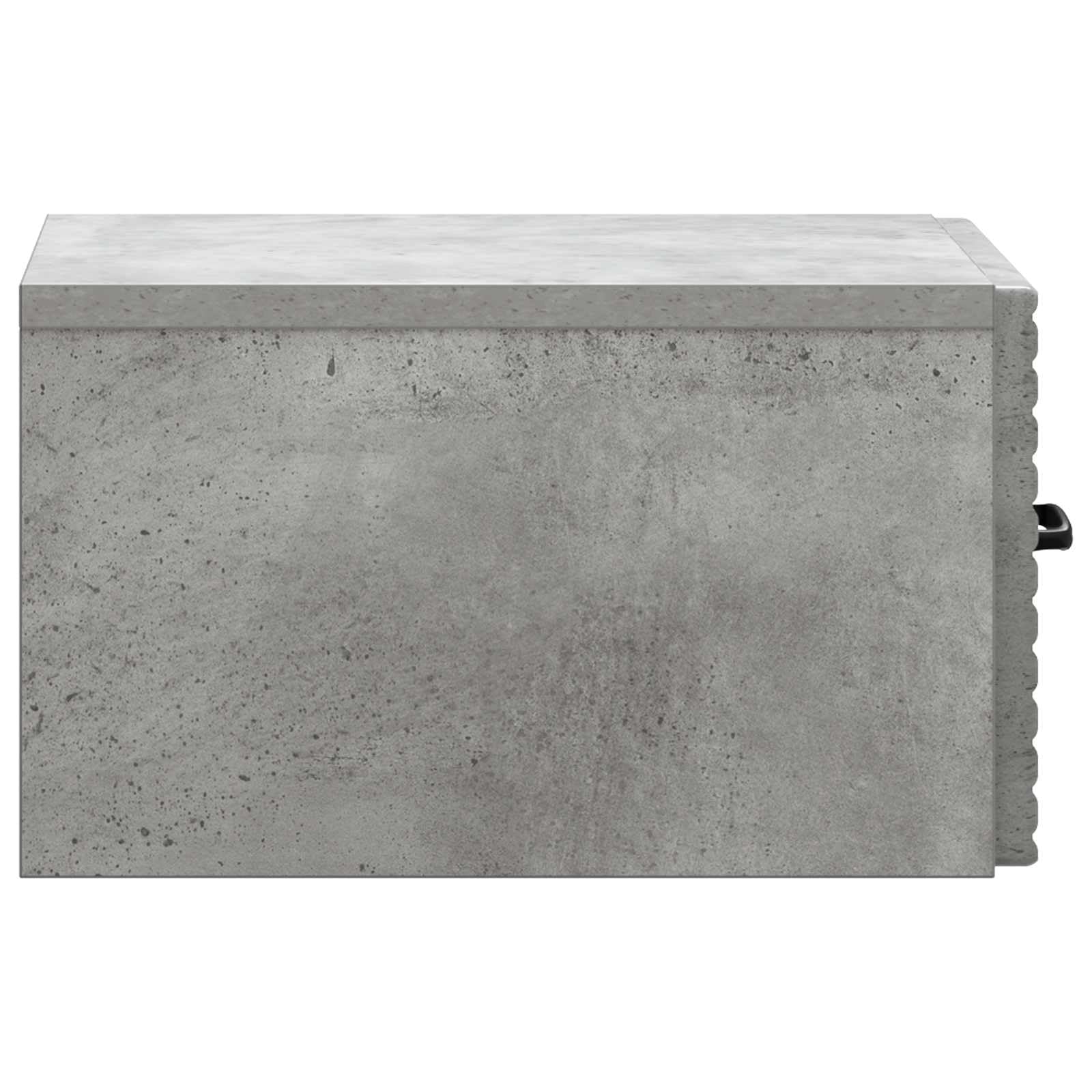 Comodino da notte a muro Grigio Cemento 34,5 x 33 x 20 cm con cassetto e scaffale, supporto organizer per camera da letto, finitura resistente, soluzione salvaspazio moderna