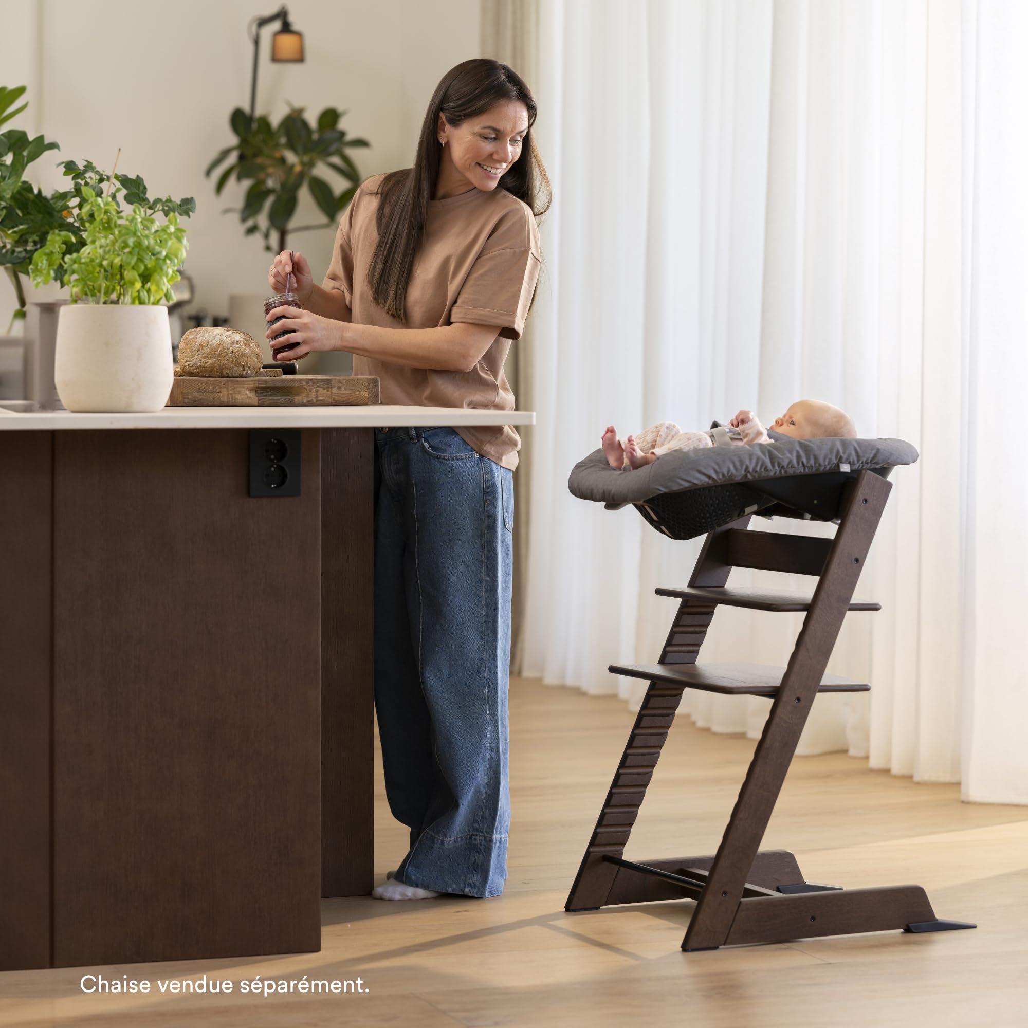 Newborn Set Tripp Trapp, Anthracite - Utilisez la chaise Tripp Trapp dès la naissance et jusqu’à 9 kg - Confortable et sûr - Compatible avec les chaises sortis après mai 2003