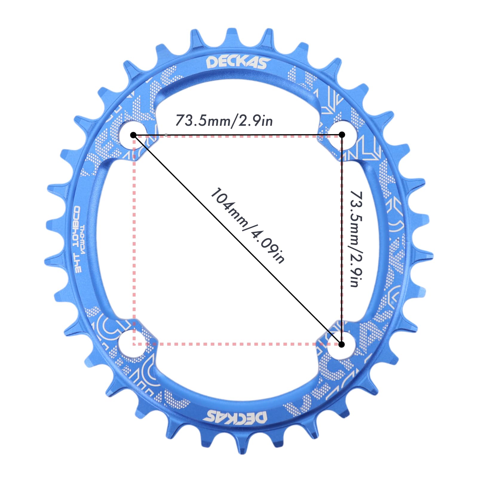 Platos para Bicicletas Plato de Bicicleta Ovalado 104BCD 32T 34T 36T 38T 40 42 44 46 48 50 52 T Dientes MTB Carretera Rueda Cadena montaña 104 Bcd