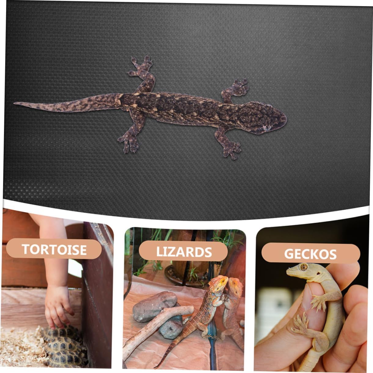 MERRYHAPY Reptile Carpet Substrate for Bearded Dragon Leopard Gecko Snake and Tortoise Waterproof Terrarium Bedding Mat Natural Look 2-Pack