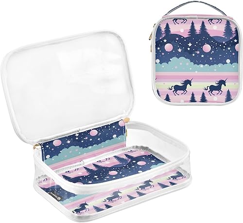 Miniatura 3 de Unicorn Rainbow Stars Clear Toiletry Bag for Traveling,2 Pack Makeup Cosmetic Bag with Zipper,Travel Bag for Toiletries,Travel Essentials 21214748