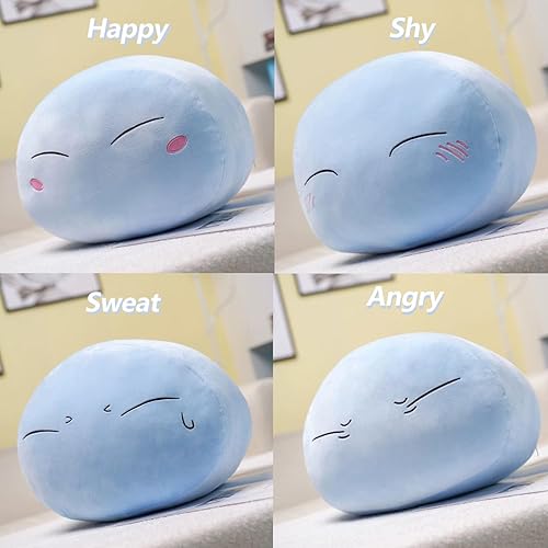 Miniatura 2 de Peluche de anime Slime, muñeco de felpa almohada, almohada de peluche de felpa, juguetes de regalo (17.7in, enojado)