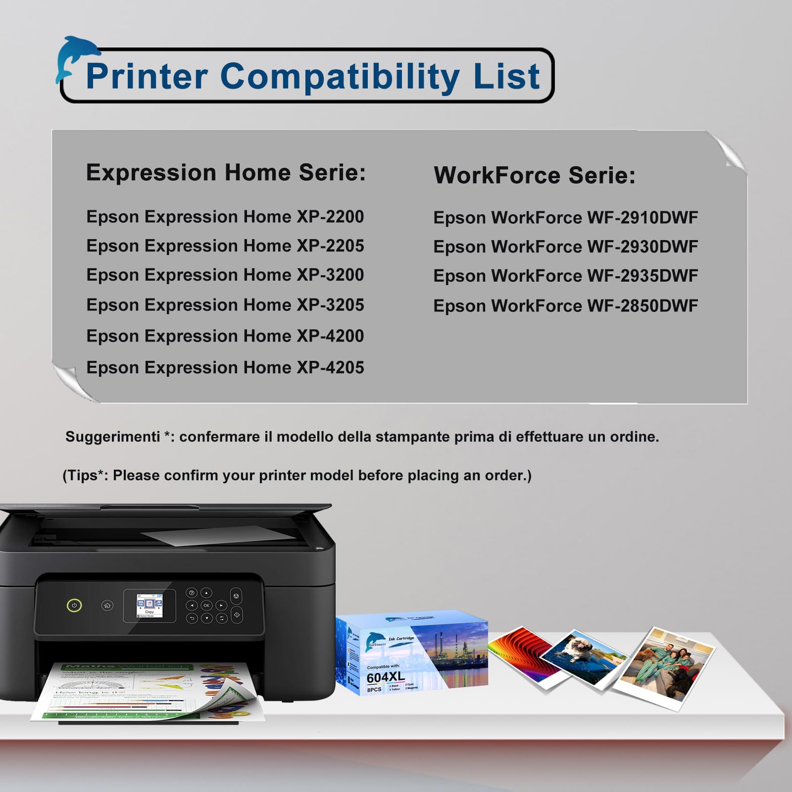 GoToners 604XL Cartucce Compatibili per Epson 604 XL Multipack per Expression Home XP-2200 XP-2205 XP-3200 XP-4200 Workforce WF-2910 WF-2930 WF-2950 (2 Nero, 2 Ciano, 2 Magenta, 2 Giallo)