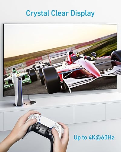 Vista 4 de Anker - Conmutador HDMI, conmutador HDMI 4K@60Hz, 2 en 1 salida con acabado suave, compatible con HDR, 3D, Dolby, compatible con portátiles, PC