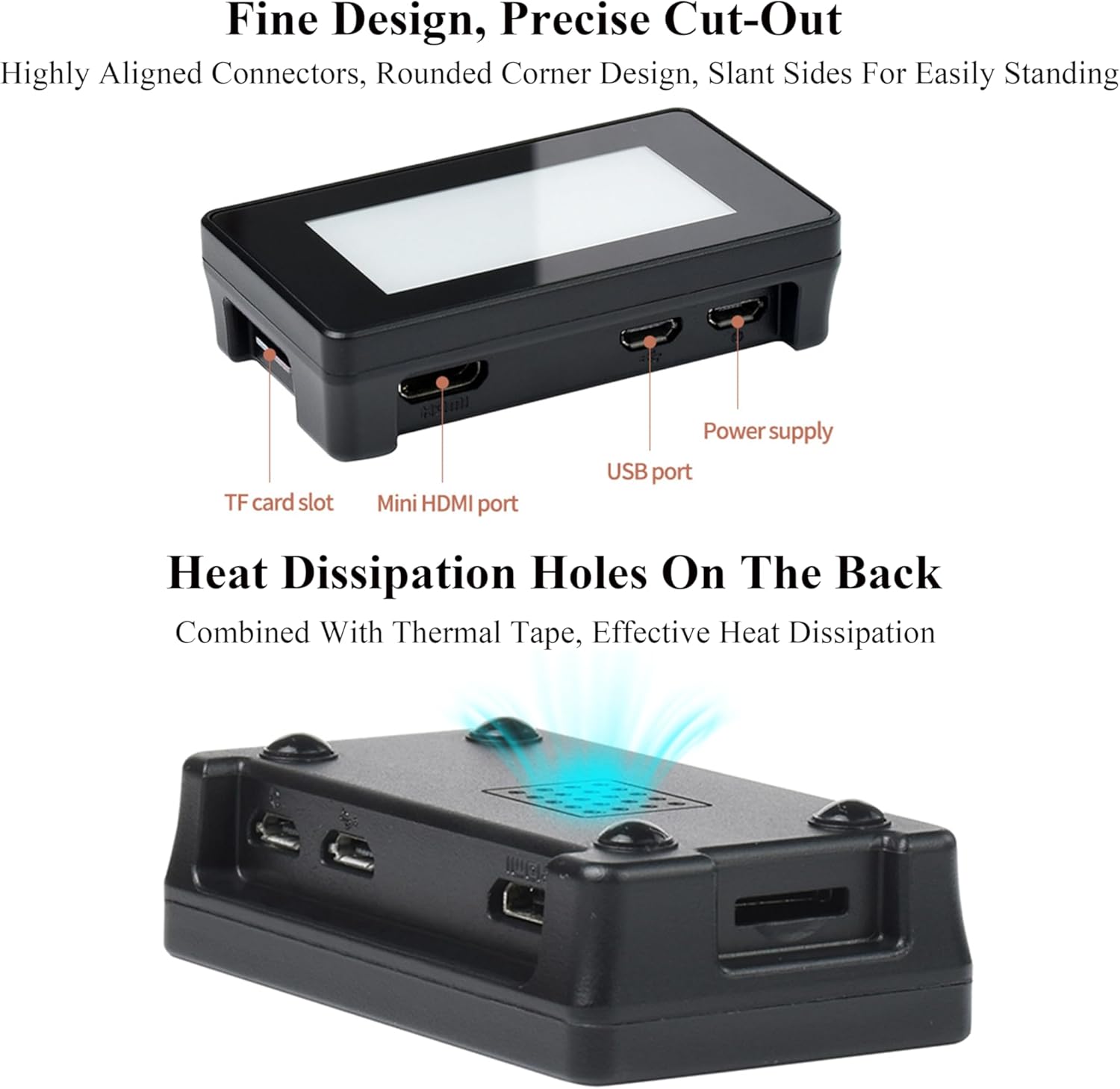 2.13inch Touch e-Paper Display with ABS Case for Raspberry Pi Zero 2 W/Raspberry Pi Zero/Pi Zero W/Pi Zero WH, 250x122 Pixels E-Ink, Paper-Like Effect Support Partial Refresh