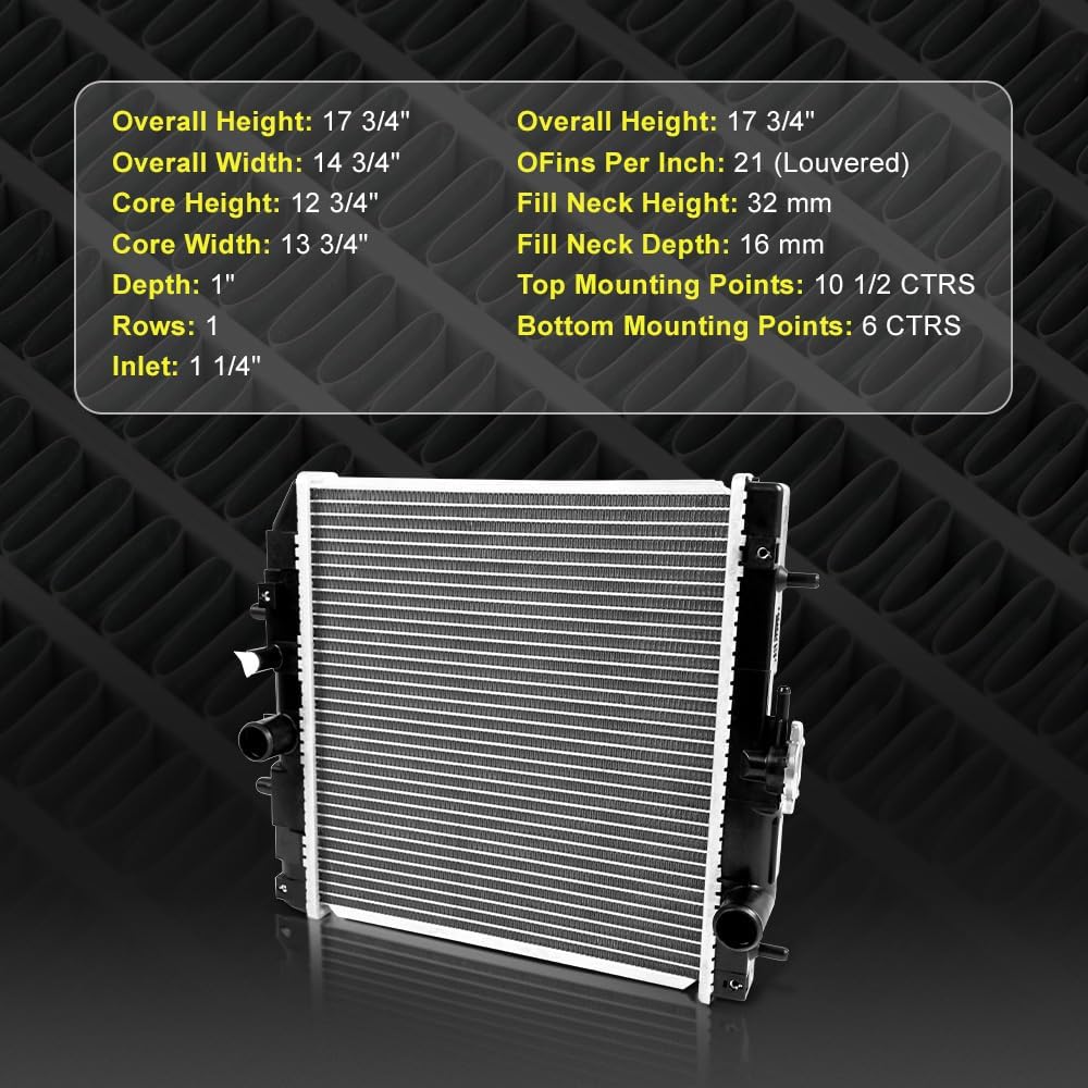 Radiator K7561-85210, Compatible with 2004-2011 Kubota RTV900 Models RTV900XTS, RTV900R6, RTV900W9, RTV900T6, RTV900G6, Replacement#K7561-85211 Engine Radiator Assembly