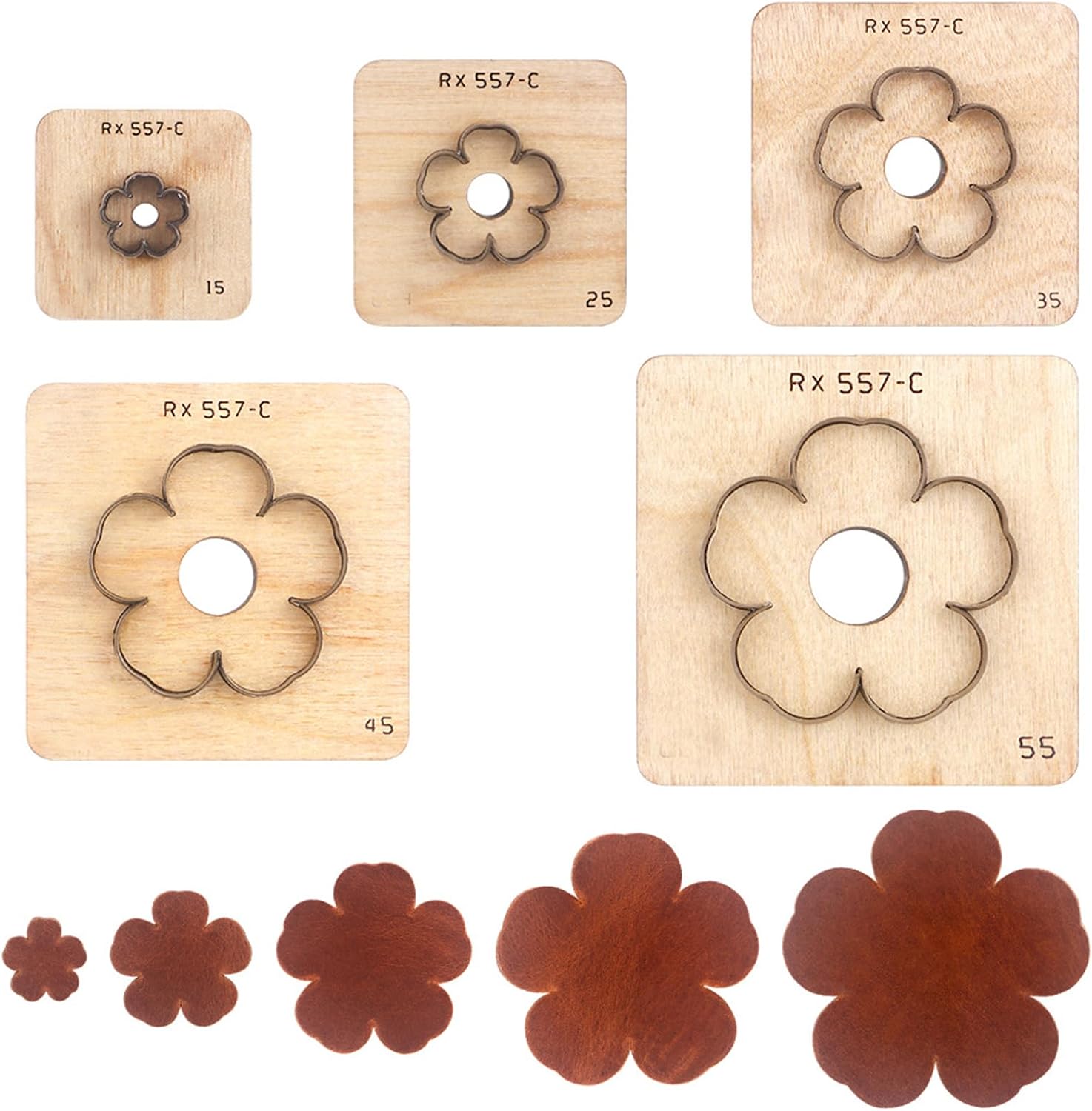 Leather Cutting Die,5 Pcs Flower Shape Leather Die Cutter Tool,Cutting Mold for DIY Leather Crafts (Flower1)